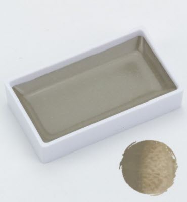Kuretake Gansai Tambi Acquerelli Giapponesi - Colore Beige Grigio, Vassoio Ricaricabile 48x28x10 Mm, Per Artisti In Viaggio