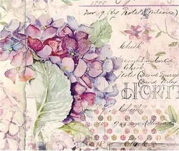 Stamperia Rice Paper HORTENSIA FLORAL A3 Sheet DFSA3061 Mixed Media